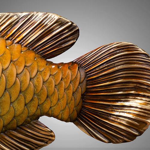 朱炳仁銅 精銅 聚財(cái)金龍 非遺家居銅雕金龍魚擺件工藝品